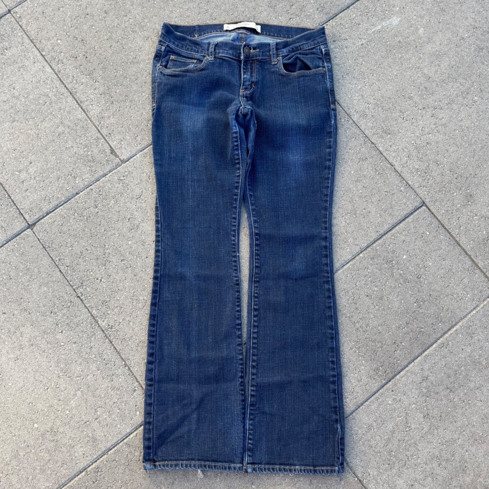 Abercrombie & Fitch Perfect Stretch Low Rise Bootcut Jeans Dark Wash 4S W27 L31